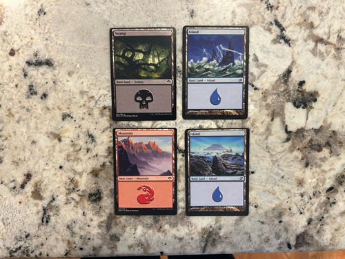 Mtg miscut basic land cards - mtg,